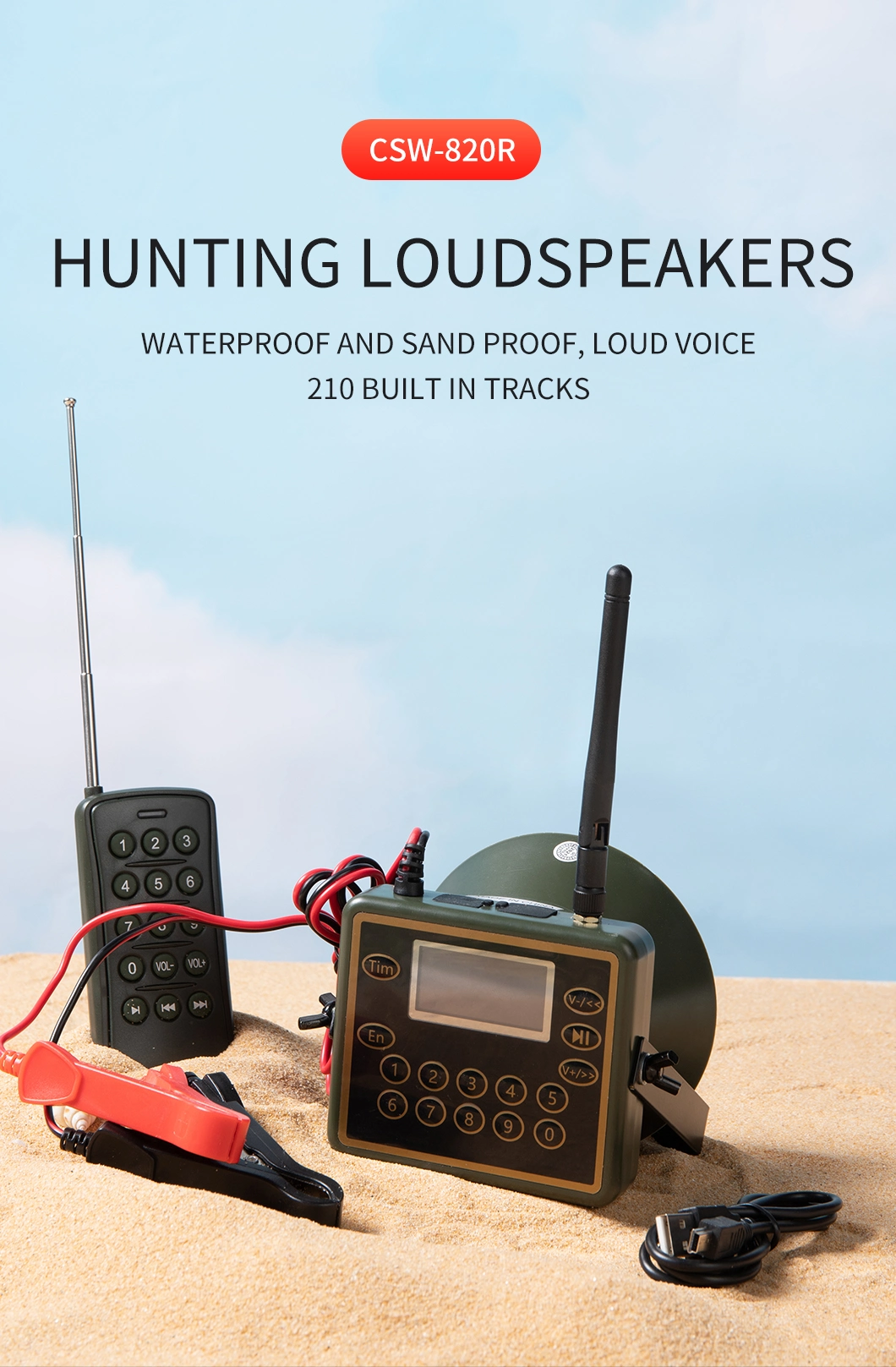 Wholesale 80W Bird Sound MP3 Hunting Speaker Can Be Customized Logo Electronic Bird Call Equipment Quail Sound Birdsong