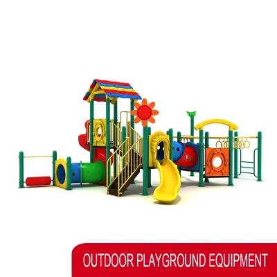 Colorful Kindergarten Outdoor Playground Plastic Slide Amusement Park Equipment